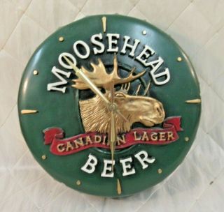 Moosehead Bottle Cap Wall Clock Canadian Lager Beer Battery Op Vintage