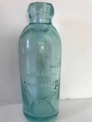 Tuckahoe Hutchinson Aqua Mineral Springs Co.  Bottle
