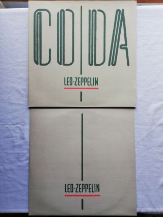 Led Zeppelin,  Coda,  Vinyl Lp,  Embossed Sleeve,  A2/b.  1982