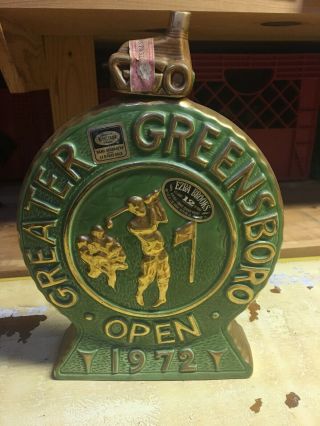 Greater Greensboro Open Vintage 1972 Ezra Brooks Whiskey Decanter Golf Bar Decor