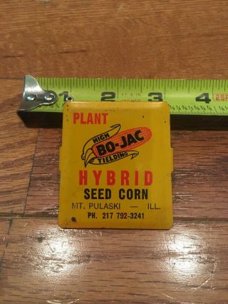 Vintage Bo - Jac Hybrid Corn Metal Spring Clip Mt Pulaski Illinois