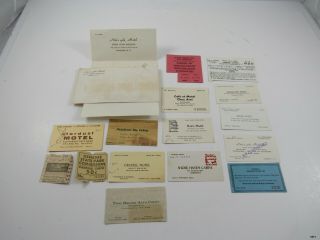 Early 1960s Motel Travel Ephemera : Business Cards,  Ticket Stubs,  Upstate Ny
