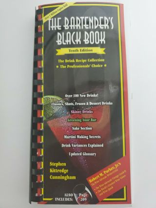 The Bartenders Black Book Tenth Edition 10th Cocktail Book Guide Paperback