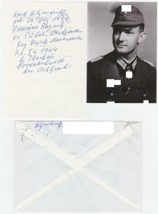 Signed Photo,  Note Infantry Knight 