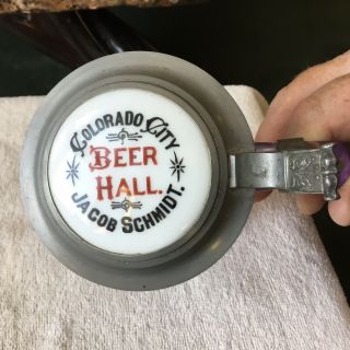 Authentic Colorado City Beer Hall Jacob Schmidt Porcelain Insert Lt Purple
