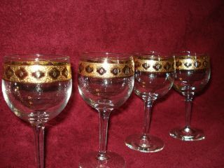 Culver Wine Glasses Vintage Valencia Pattern Set Of 4
