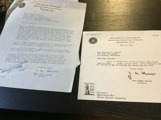 1945 J Edgar Hoover Autographed Pay Letter Correspondence Fbi Director