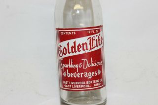 Golden Life Beverages Soda Bottle,  East Liverpool,  Ohio 1946
