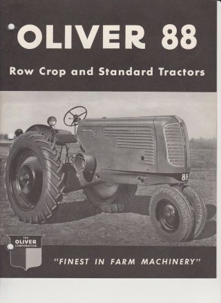Oliver 88 Row Crop And Standard Tractor Sales Brochure From 1947,  Streamline