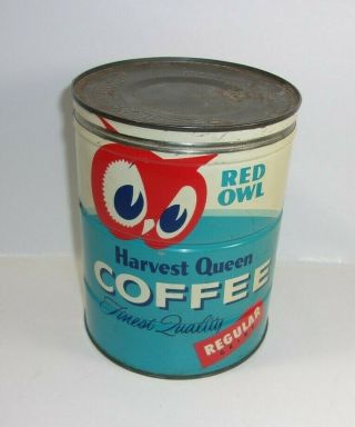 Red Owl Grocery Store Harvest Queen vintage Coffee Tin T 3