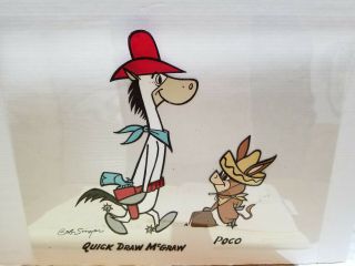 Hanna Barbera:quick Draw Mcgraw And Poco Painted Model Cel Signed By Bob Singer