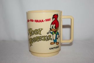 Vintage Hard Plastic Childrens Cup Mug Woody Woodpecker Knothead Splinter Deka