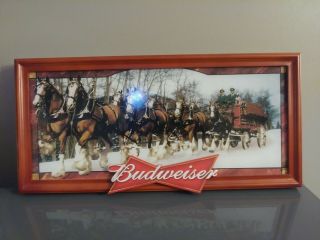 The Budweiser Clydesdales Bradford Exchange Lighted Stain Glass Panorama Limited