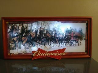 The Budweiser Clydesdales BRADFORD EXCHANGE Lighted Stain Glass Panorama Limited 3