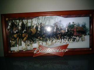 The Budweiser Clydesdales BRADFORD EXCHANGE Lighted Stain Glass Panorama Limited 4