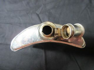 Vintage US Zone West German Hand Hammered Chrome Tin Lined Saddle Hip Flask 8 - oz 6