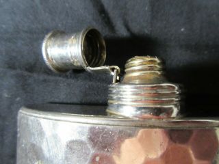 Vintage US Zone West German Hand Hammered Chrome Tin Lined Saddle Hip Flask 8 - oz 7