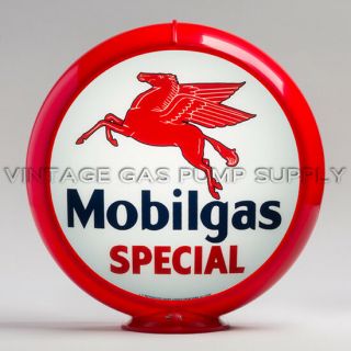 Mobilgas Special 13.  5 " Gas Pump Globe W/ Red Plastic Body (g149)