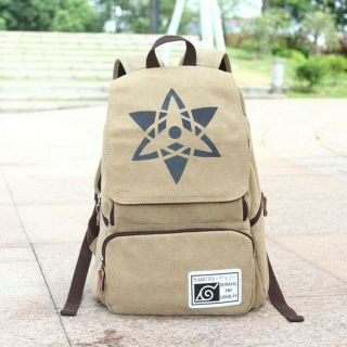 Naruto Syaringan Logo Canvas School Backpack Shoulder Bag For Boy & Girls