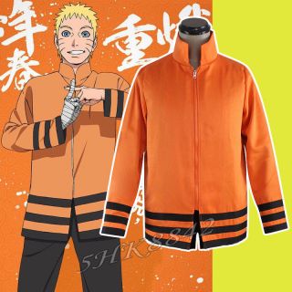 Anime Naruto Seventh Hokage Hoodies Jacket Anime Uzumaki Coat Cosplay Costume