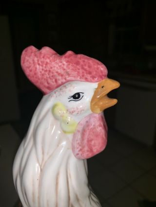 large ceramic rooster figurine 3