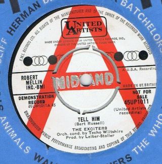 Rare Northern - The Exciters - Tell Him/hard Way To Go - Uk United Artists Demo