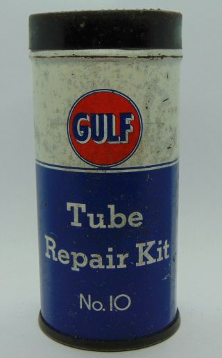 Vintage Gulf Tube Patch Tire Repair Kit Gas Oil Display Can