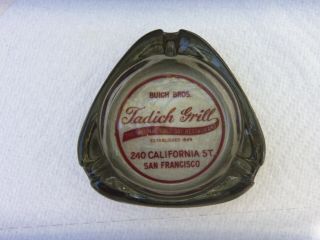 Vintage Advertising Glass Ashtray Buich Bros Jadich Grill San Francisco