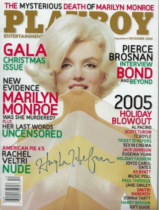 Hugh Hefner Signed Autographed Playboy December 2005 With Marilyn Monore Cover