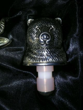 Neiman Marcus Bull and Bear wine bottle stoppers - 4