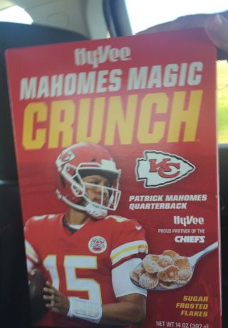 Patrick Mahomes Cereal - Hyvee Mahomes Magic Crunch - Kansas City Chiefs