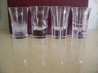 Four Christofle Shot Glasses - All Different - 7 Cm Tall -