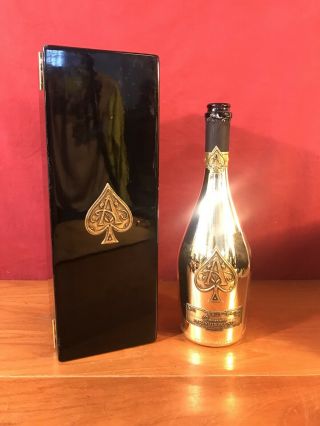 Ace Of Spades Gold (armand De Brignac) Champagne Empty Bottle & Box