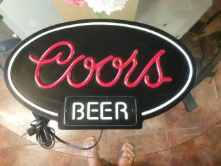 Adolfph Coors Vintage Beer Sign Lighted Man Cave Bar Pool Beer Sign Fixture