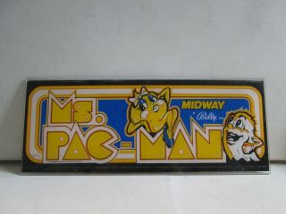 1982 Bally Midway Ms.  Pac - Man Top Header Marquee (1)