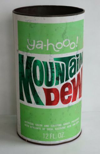 1960s Rare Mountain Dew Display Or Trash Can