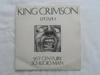 King Crimson - Epitaph / Schizoid Man Uk 7 " Single 1976 Wip 6274 Pic Sleeve