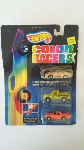 Hot Wheels 1987 Color Racers 3 Pack W/ Porsche 959,  Mean Green & T - Bird