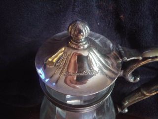 Fairmont Hotel San Francisco Silver Plate Reed Barton Water Pitcher Paneled Glas