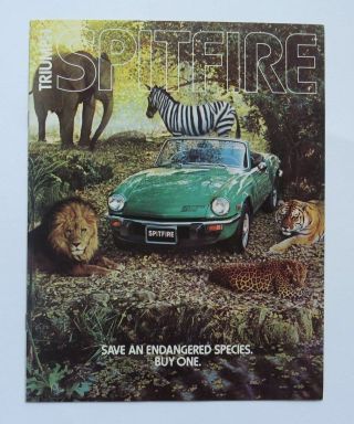 1977 Triumph Spitfire Endangered Species Brochure Vintage