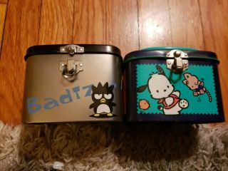 Sanrio Badtz Maru And Pochacco - Set Of 2 Tin Boxes