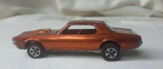 Vintage Hot Wheels Redline 1967 Custom Cougar Orange With Dark Interior Toy Car
