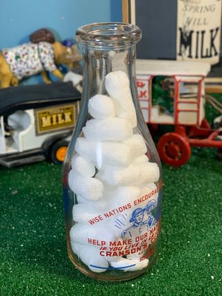 Cranson ' s • Wise Mothers • Wartime • Vintage Milk Bottle 3