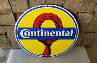 Vintage Continental Tires Porcelain Gas Motor Service Station Dealer Pump Sign