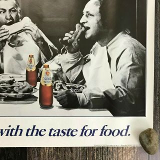 VTG NATURAL LIGHT Beer Poster 27.  5x19 RARE 1985 Three Stooges Taste For Food B&W 4
