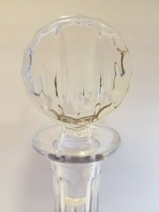 Vintage 24 Lead Crystal Whiskey Decanter Made in Poland Circle Round Disc Shape 4