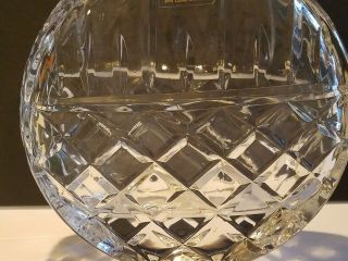 Vintage 24 Lead Crystal Whiskey Decanter Made in Poland Circle Round Disc Shape 5