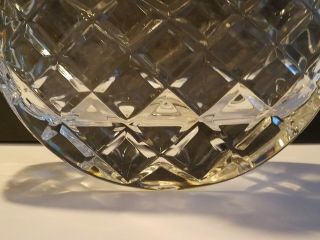 Vintage 24 Lead Crystal Whiskey Decanter Made in Poland Circle Round Disc Shape 6