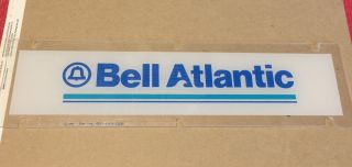 Bell Atlantic Telephone Sign Plexiglass Payphone Topper 12 7/8 " X 3 1/2 "