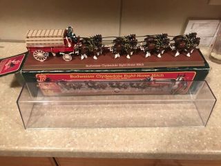 Ertl Budweiser Clydesdale Eight Horse Hitch Beer Wagon 18 